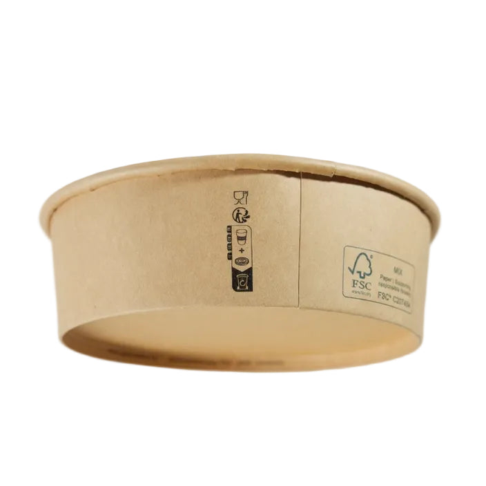 300x Salade Poke Bowl 750ml Ø150mm 26oz – Bio und FSC-zertifiziertes Kraft