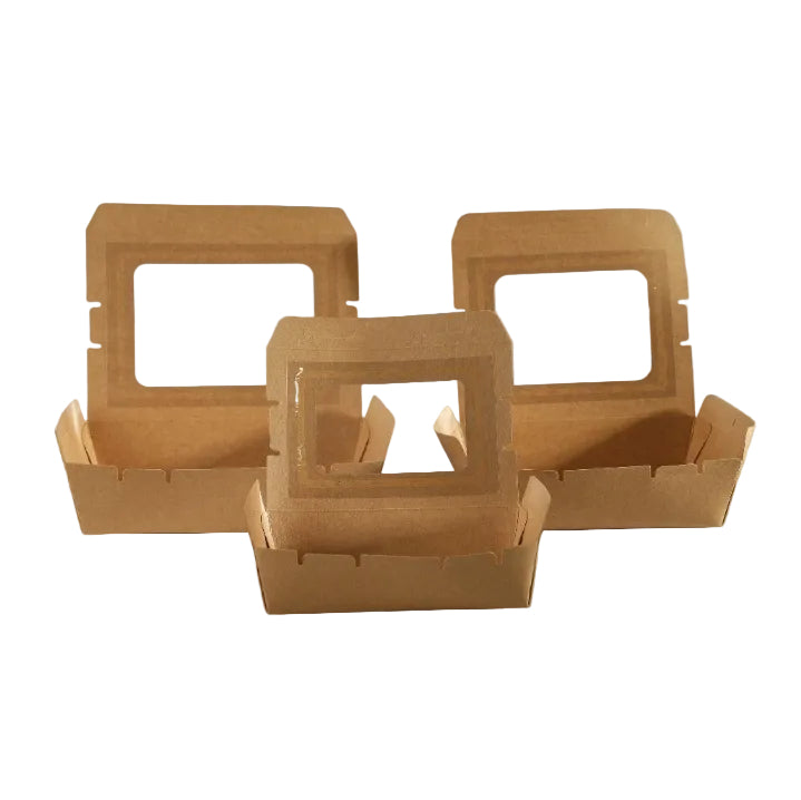 300x Foodbox mit 500ml-Behälter, braun BIO Nature Kraft FSC