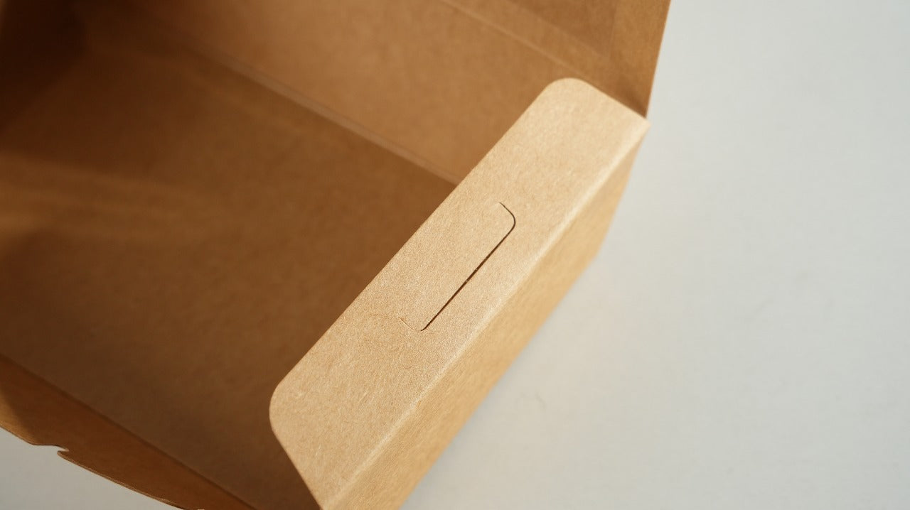 300x Foodbox met venster 900ml bruin BIO Nature Kraft FSC