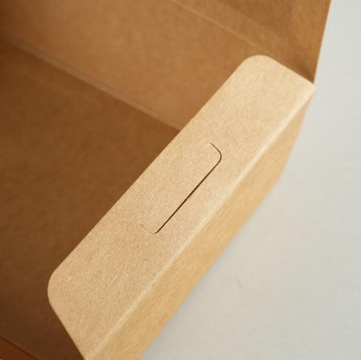 300x Foodbox mit 900ml-Verpackung, braun BIO Nature Kraft FSC