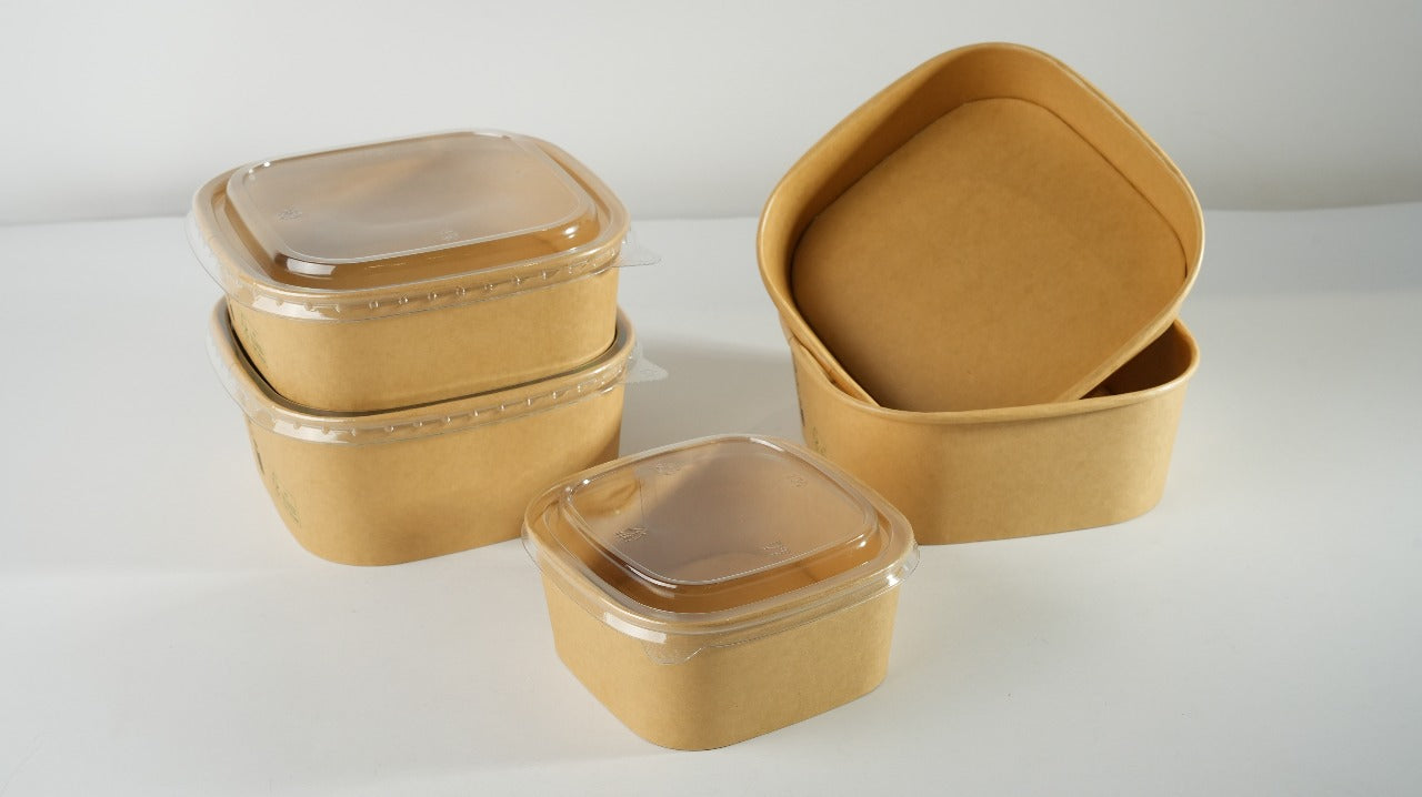 300x Deksel vierkante maaltijdbak  650ml  130 x 130mm transparant PET