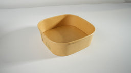 300x Vierkante maaltijdbak karton 1450ml  50 oz  170 x 170 x 75 mm Kraft FSC en BIO