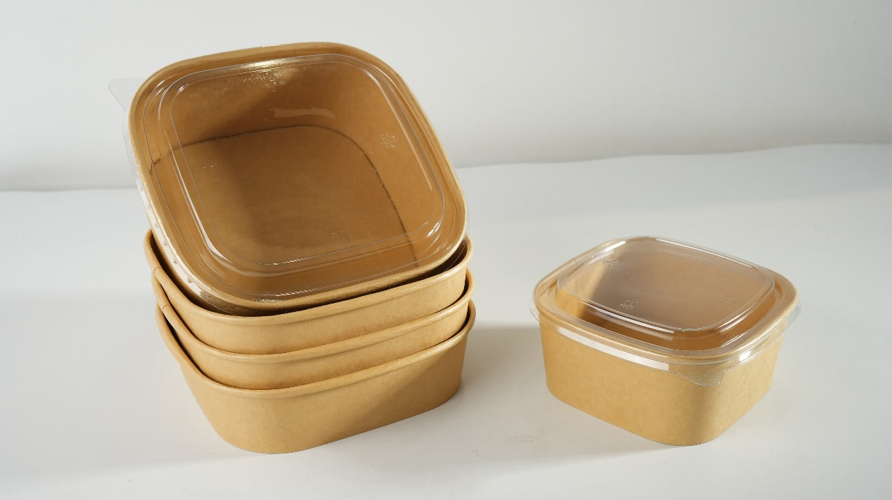 300x Deksel vierkante maaltijdbak  650ml  130 x 130mm transparant PET