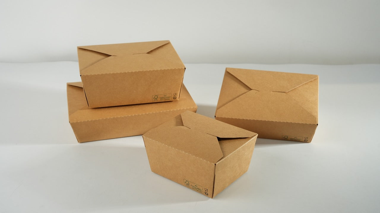 300x Oosterse Maaltijdbox 1100ml Nature kraft en Biologisch