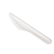 50x Bagasse Suikerriet Mes  15,4cm Wit Sterk en Mileuvriendelijk