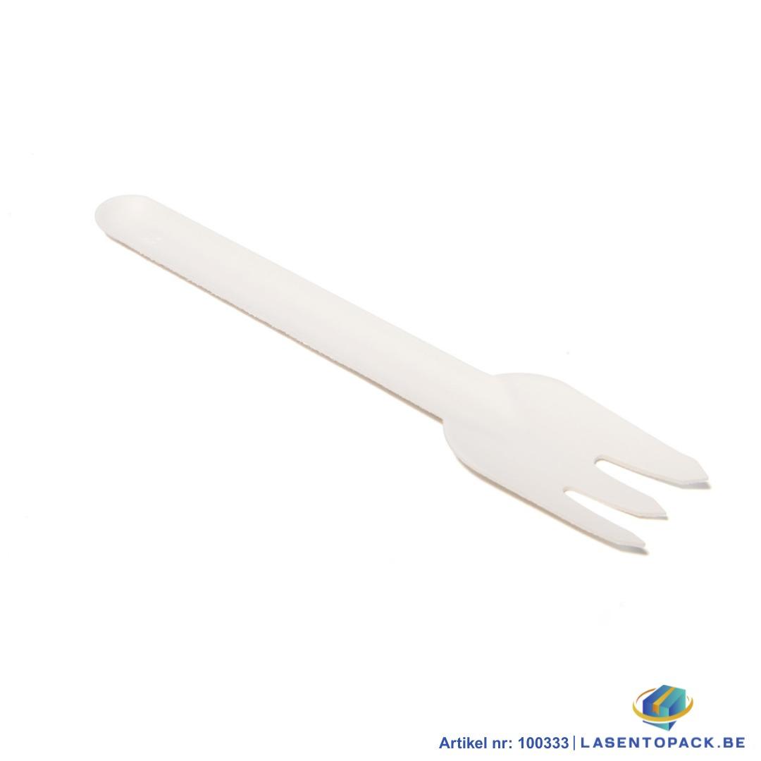 50x Bagasse Suikerriet Vork 15,4cm Wit Sterk en Mileuvriendelijk