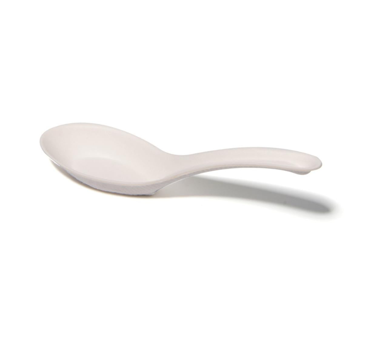 50x Bagasse Suikerriet Soep Lepel 15,4cm Wit Sterk en Mileuvriendelijk