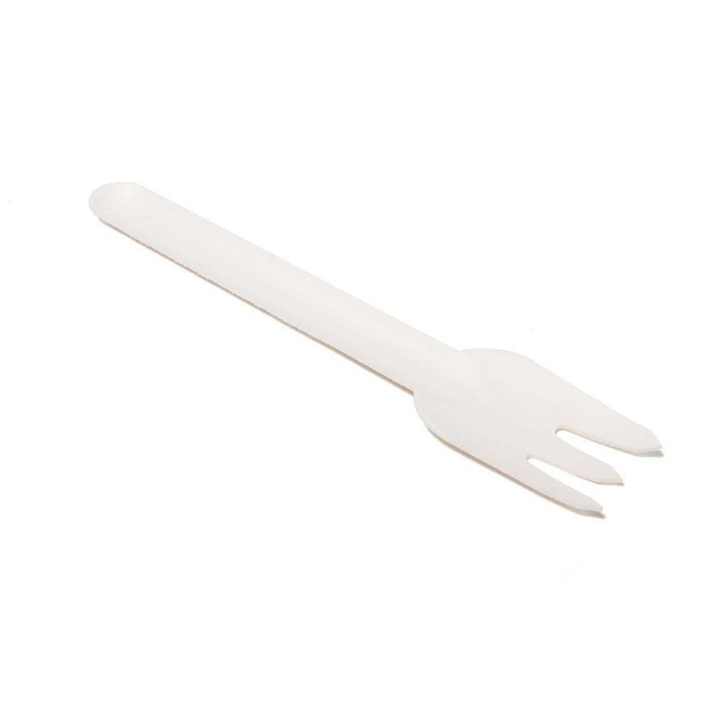 50x Bagasse Suikerriet Vork 15,4cm Wit Sterk en Mileuvriendelijk