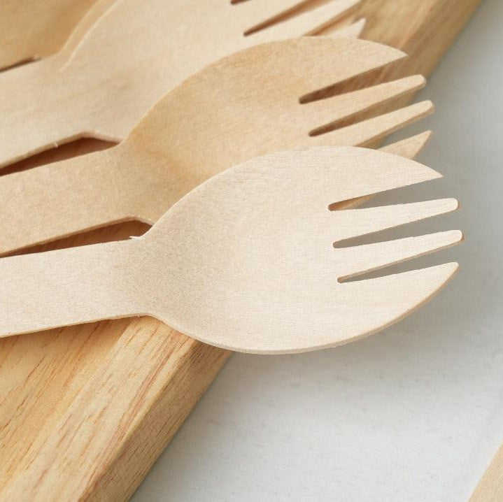 1000x Houten lepelvork 160mm 100% FSC Biologisch