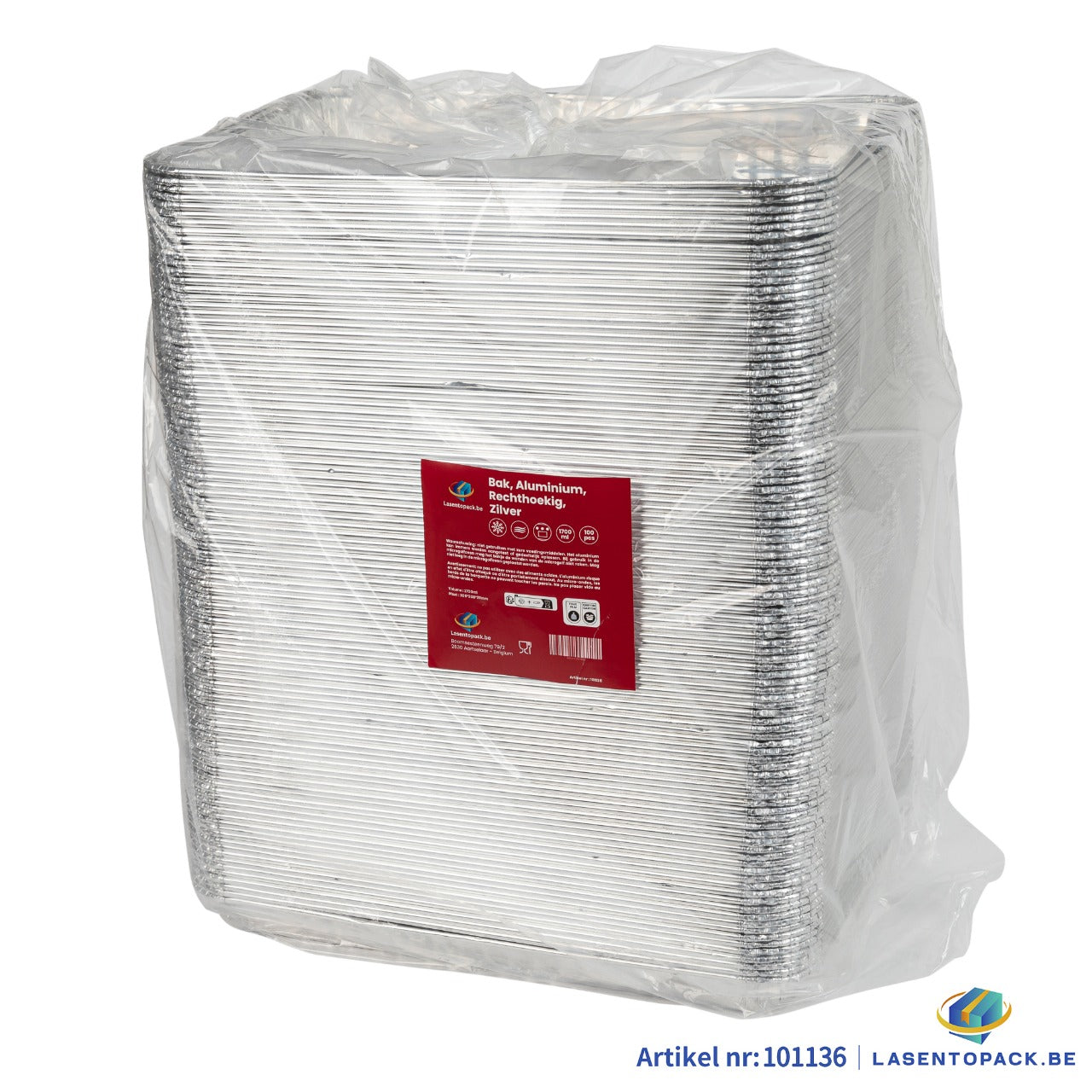 100x Aluminium Bak 326x227x32mm 1700ml