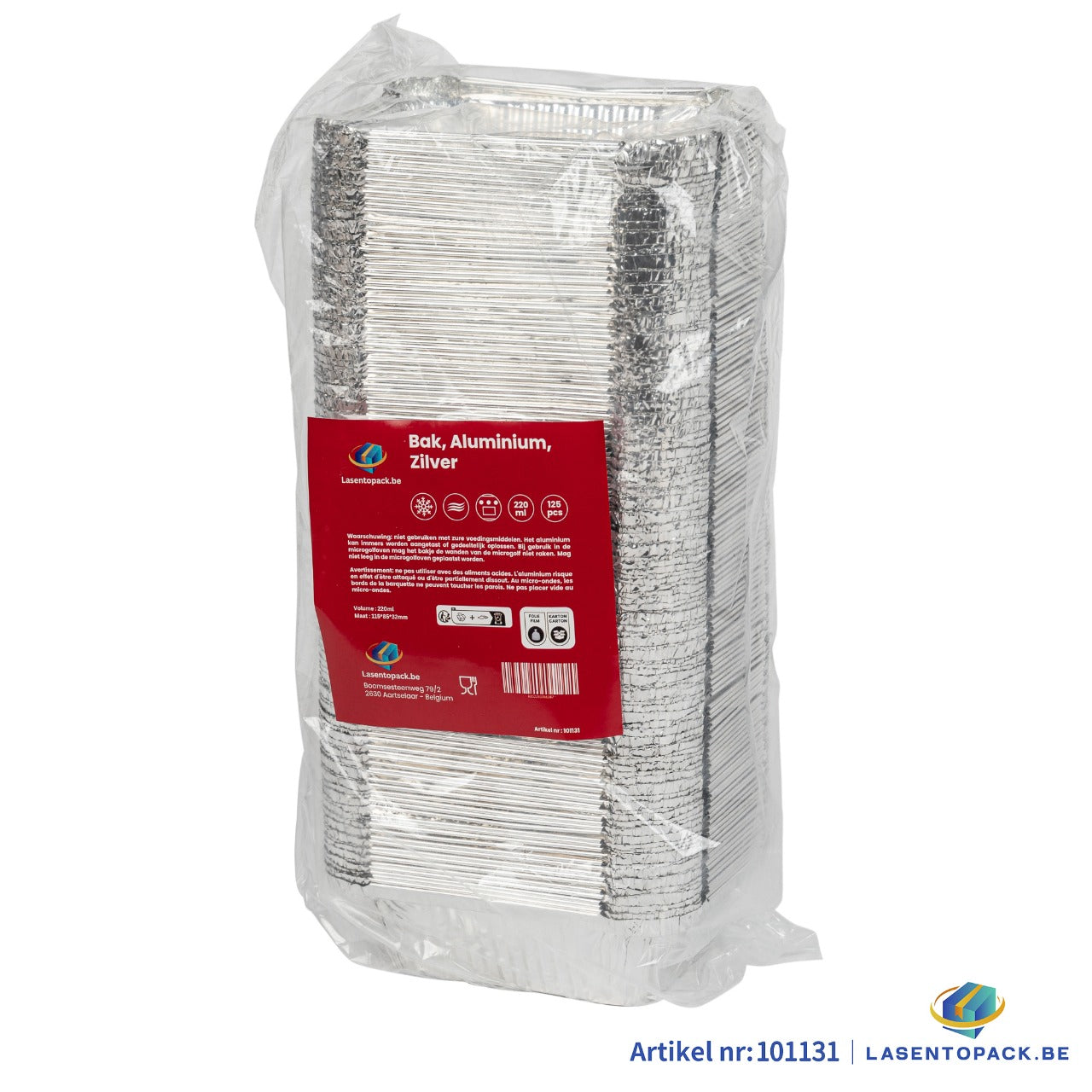 1000x Aluminium Bakje 220ml