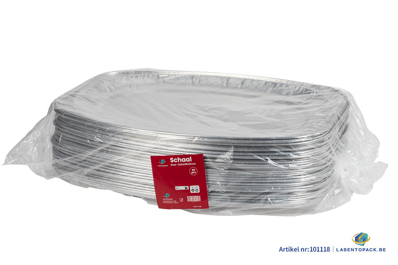 50x Cateringschaal Aluminium 550mm x 362mm x 30mm