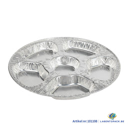 100x Aluminium Snack Schaal 7 Vaks  Ø 360mm