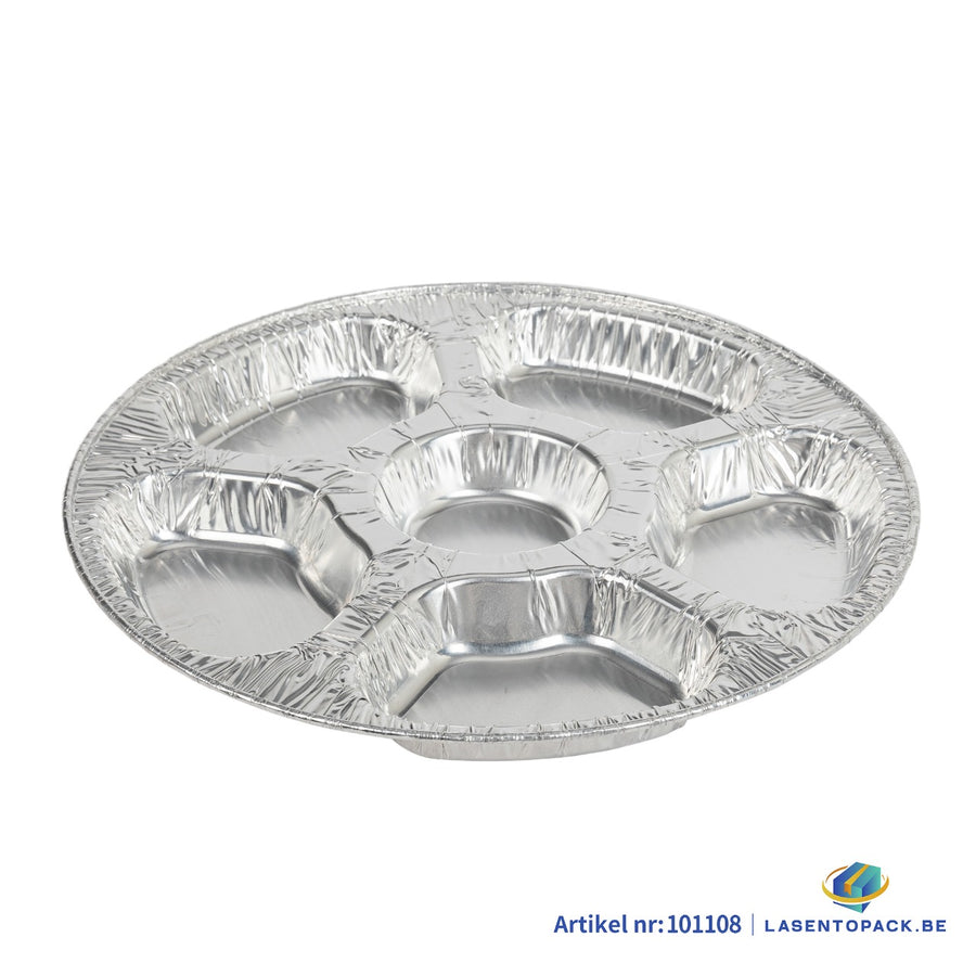 100x Aluminium Snack Schaal 7 Vaks  Ø 360mm