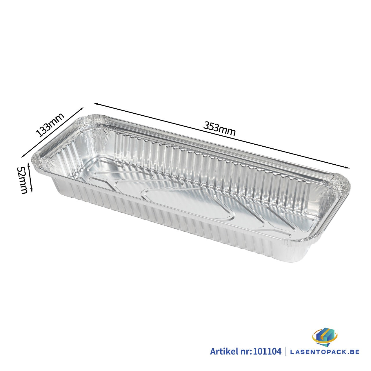 125x Aluminium bak 353x133x52mm 1400ml