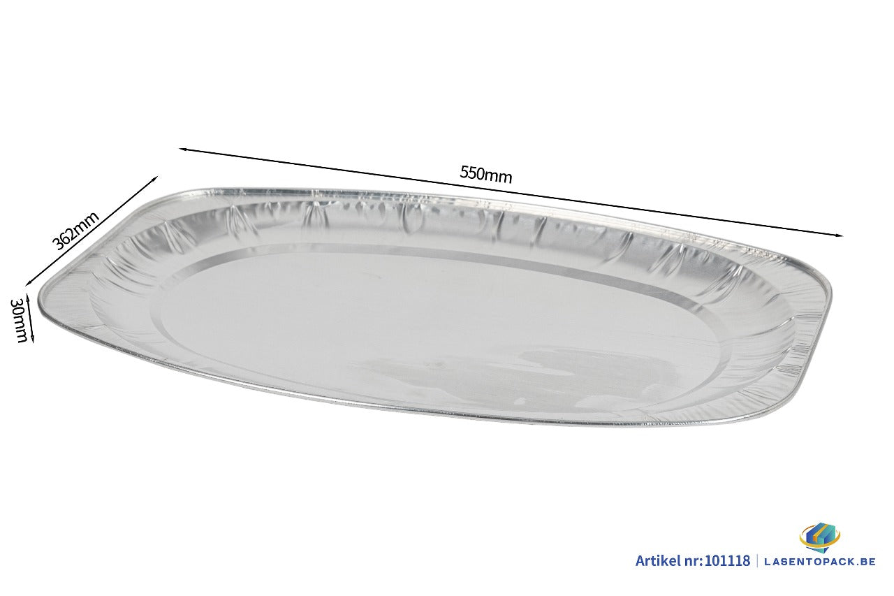 50x Cateringschaal Aluminium 550mm x 362mm x 30mm