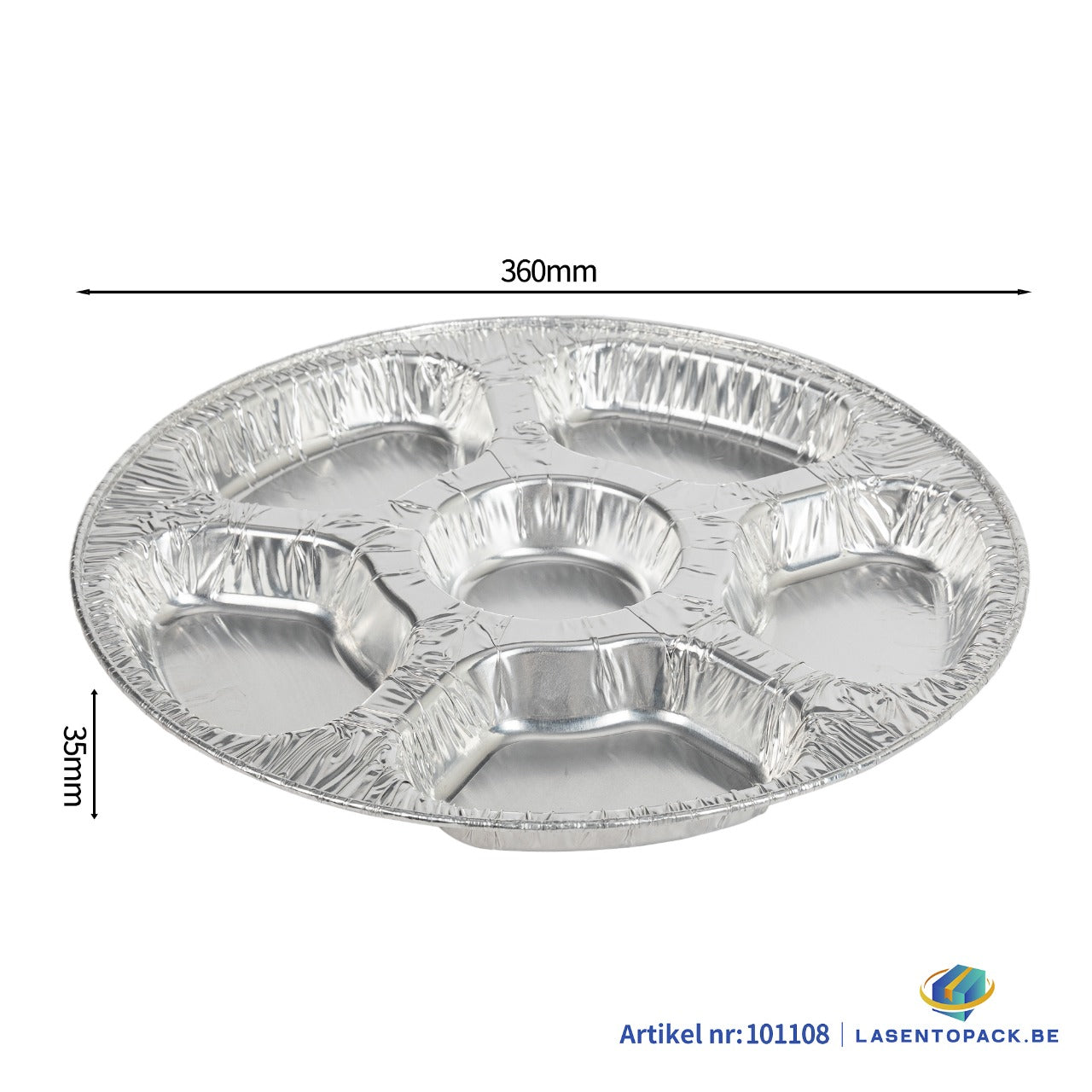 100x Aluminium Snack Schaal 7 Vaks  Ø 360mm