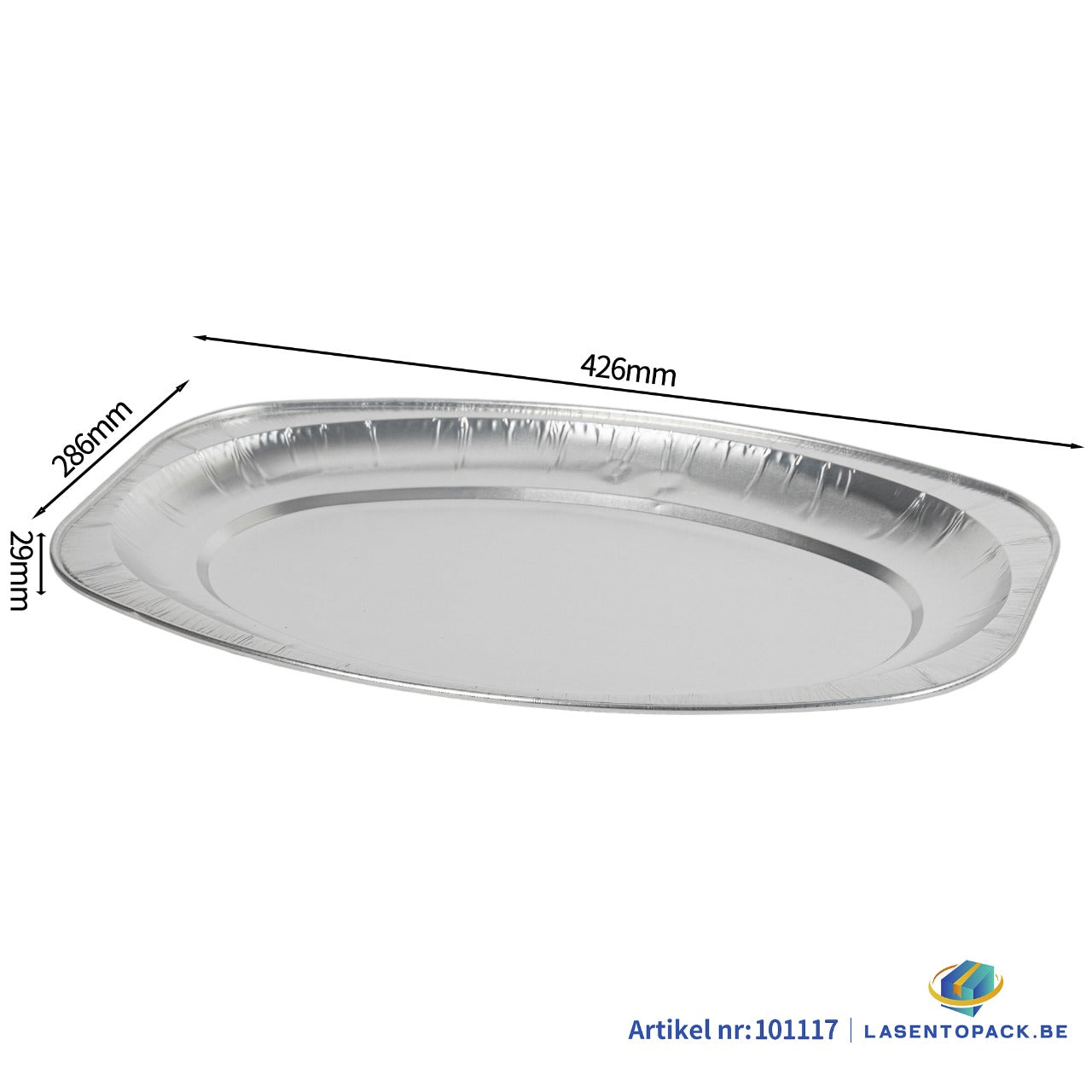 100x Cateringschaal Aluminium  426mm x 286mm x 29mm