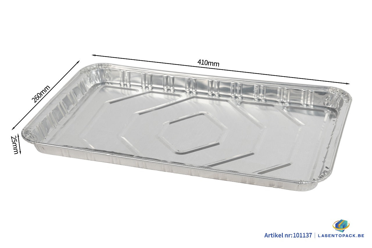50x Aluminium Bak  410x260x25 mm Inhoud 1700 ml
