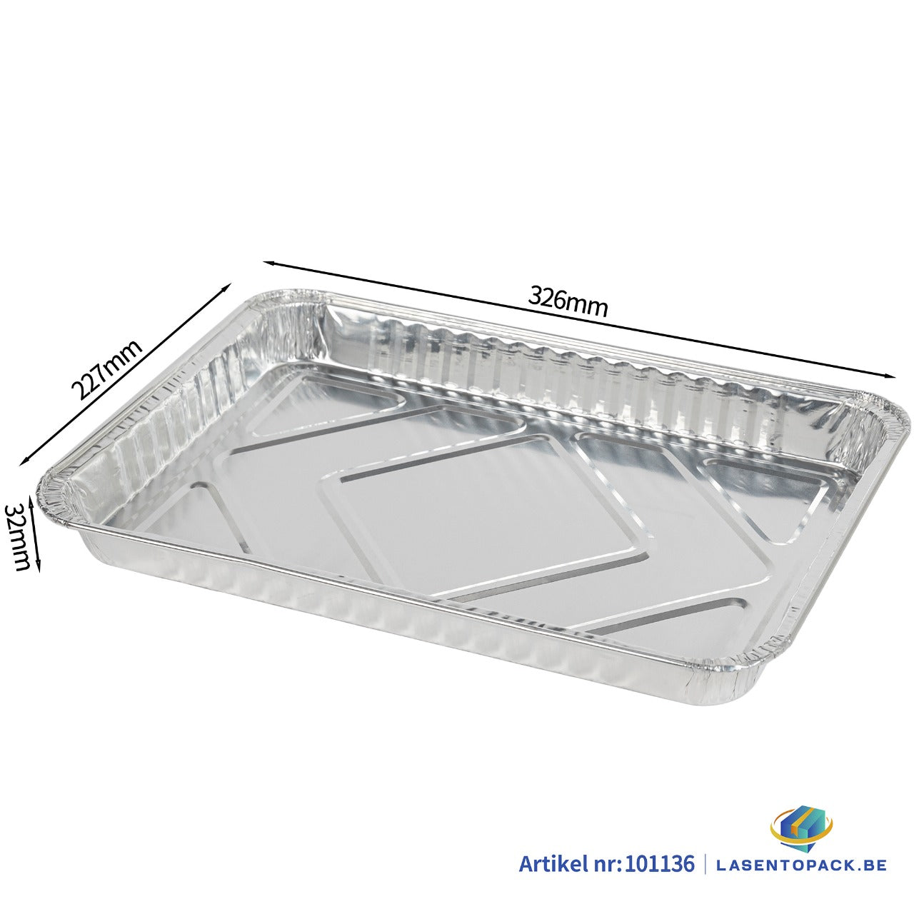 100x Aluminium Bak 326x227x32mm 1700ml