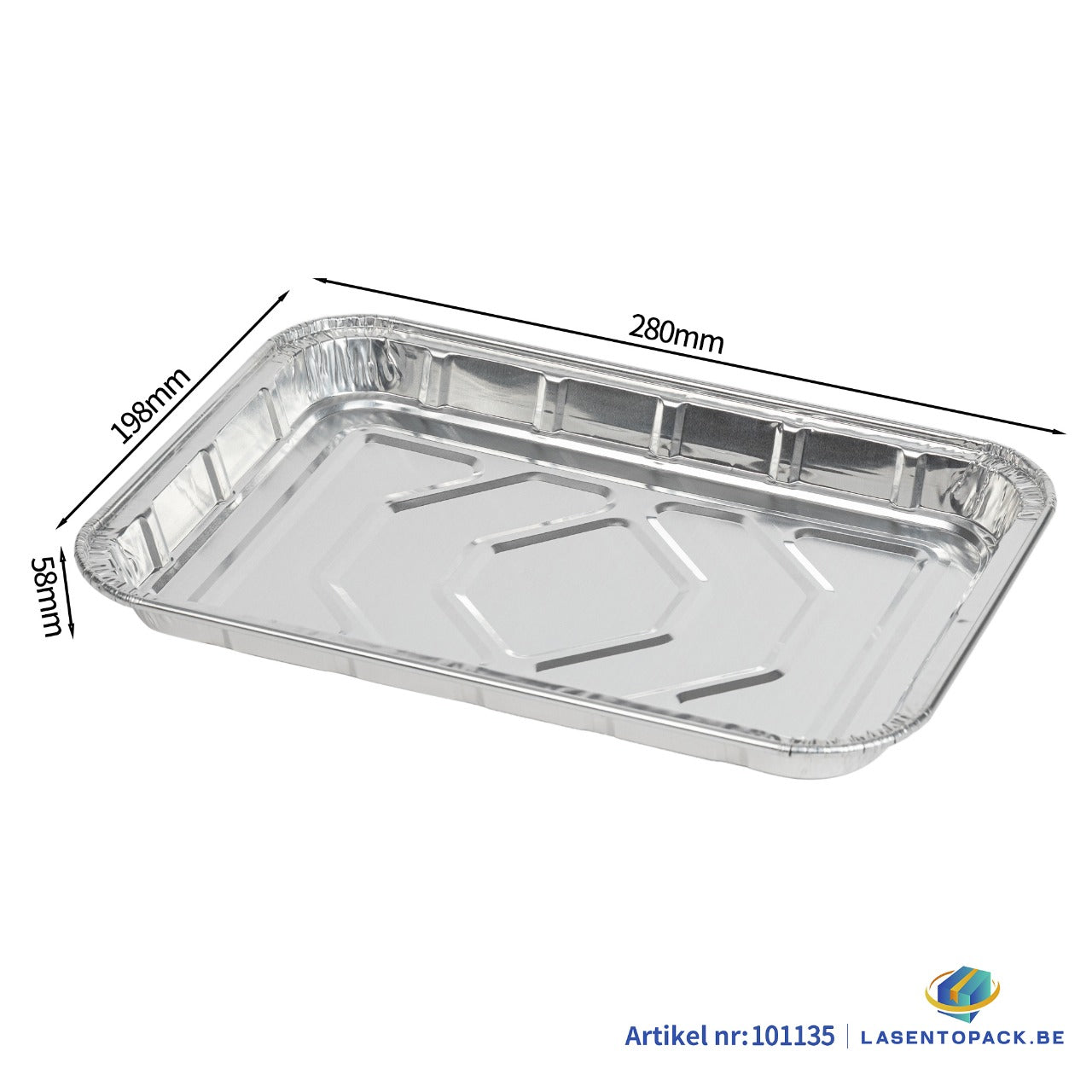 125x Aluminium Bak  2000 ml  280 x 198 x 58 mm