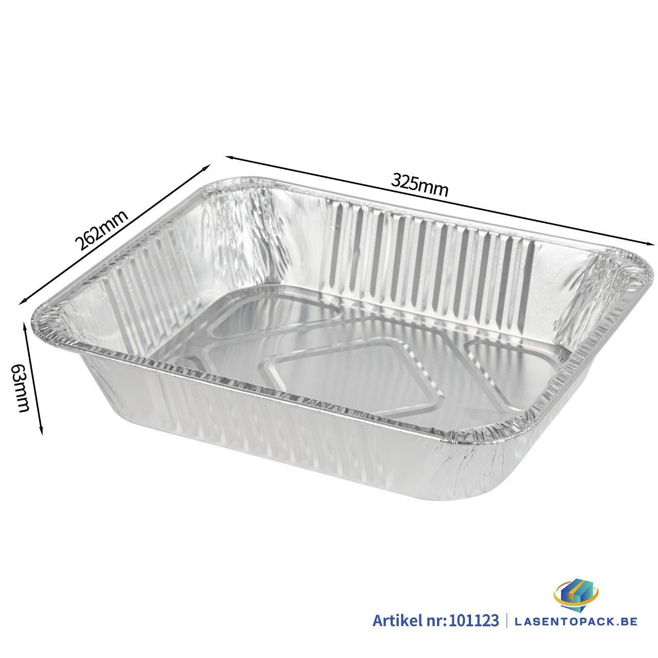 100x Aluminium Schaal 325x262x63mm 3500ml