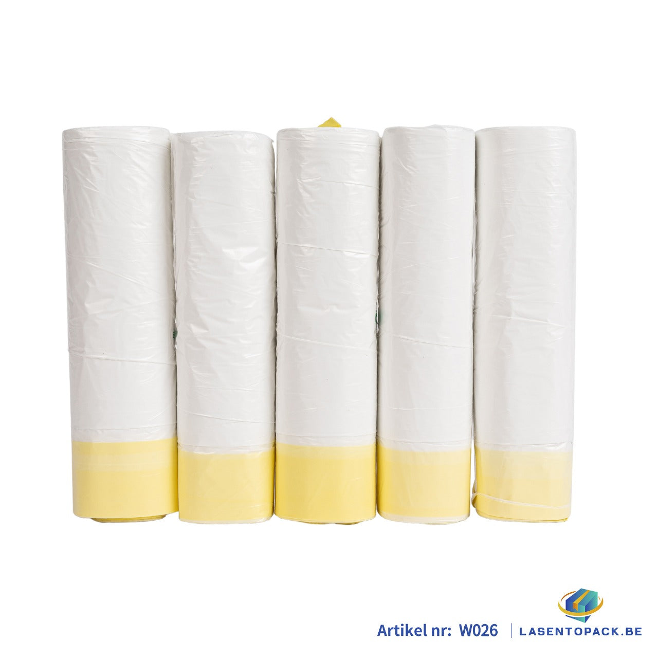 150x Afvalzakken 45x50 cm – Wit – HDPE –  20 liter – Met Trektouw - Lemon Favor