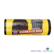 20x Zwarte Afvalzakken 100L – 60x70 cm – 20 Stuks per Rol – LDPE – Met Treksluiting