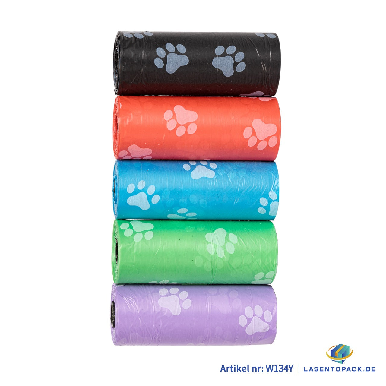 300x Pet Waste Bags – 30 x 22 cm – ca. 2,5 liter – HDPE – 5 Kleuren (Zwart, Rood, Blauw, Groen, Paars)