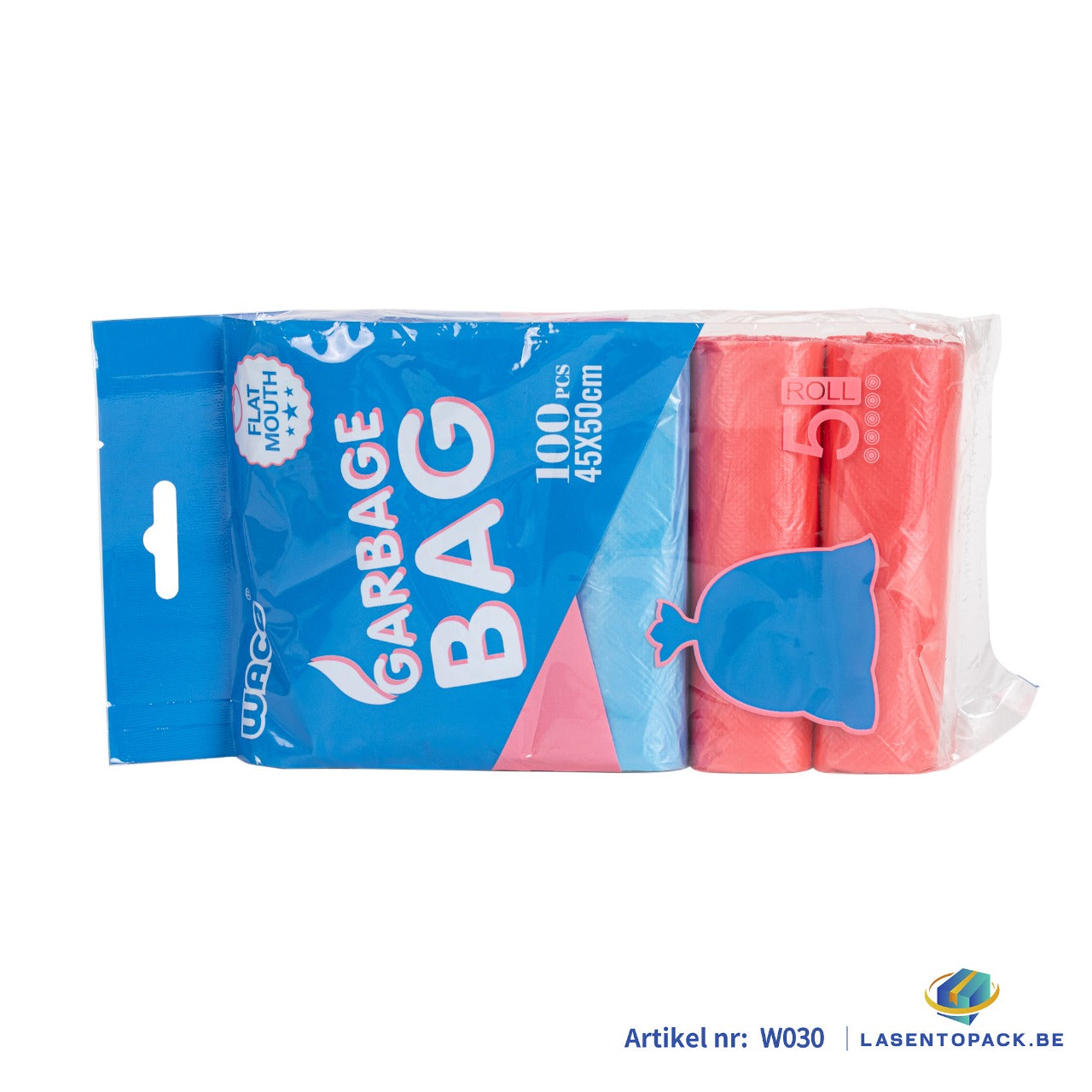 500x Afvalzakken 45x50 cm – Rood &amp; Blauw – HDPE –  25 liter