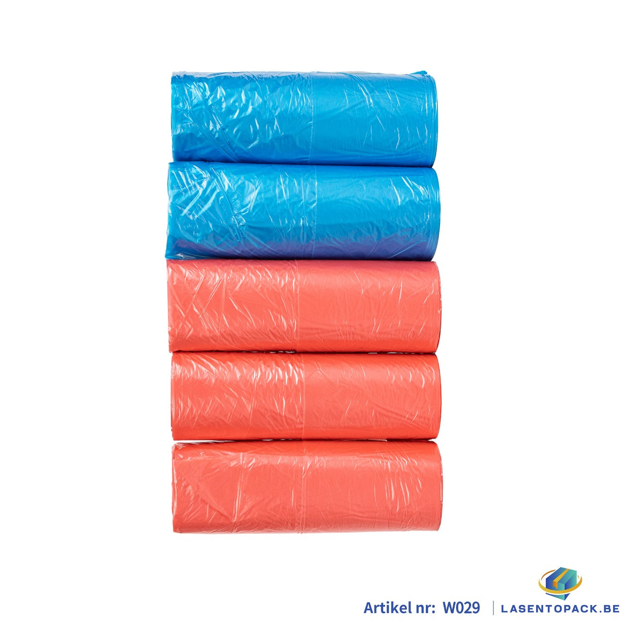 500x Afvalzakken met handvat 46x63 cm - 30L