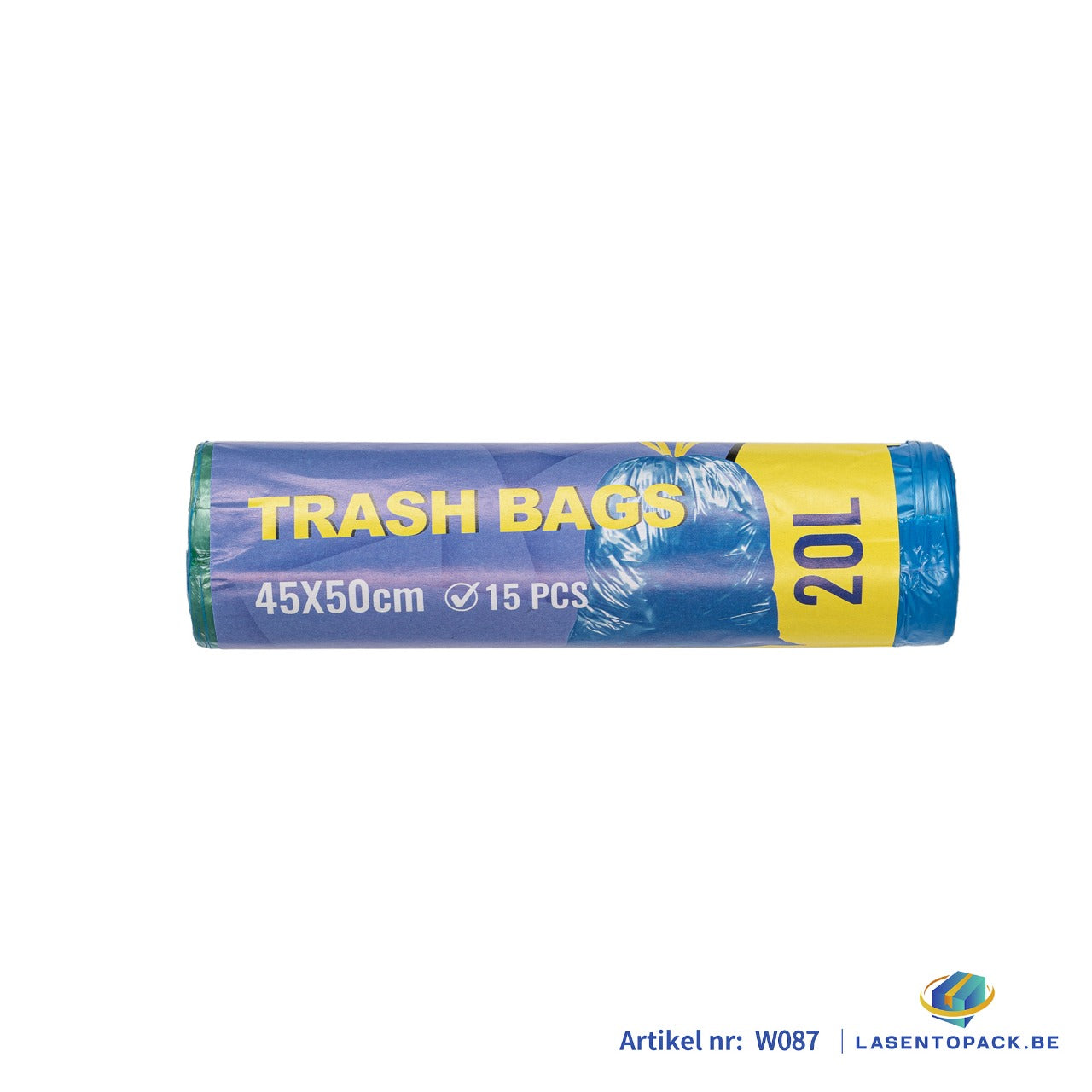75x Blauwe Afvalzakken 20L – 45x50 cm - 15 Stuks op Rol