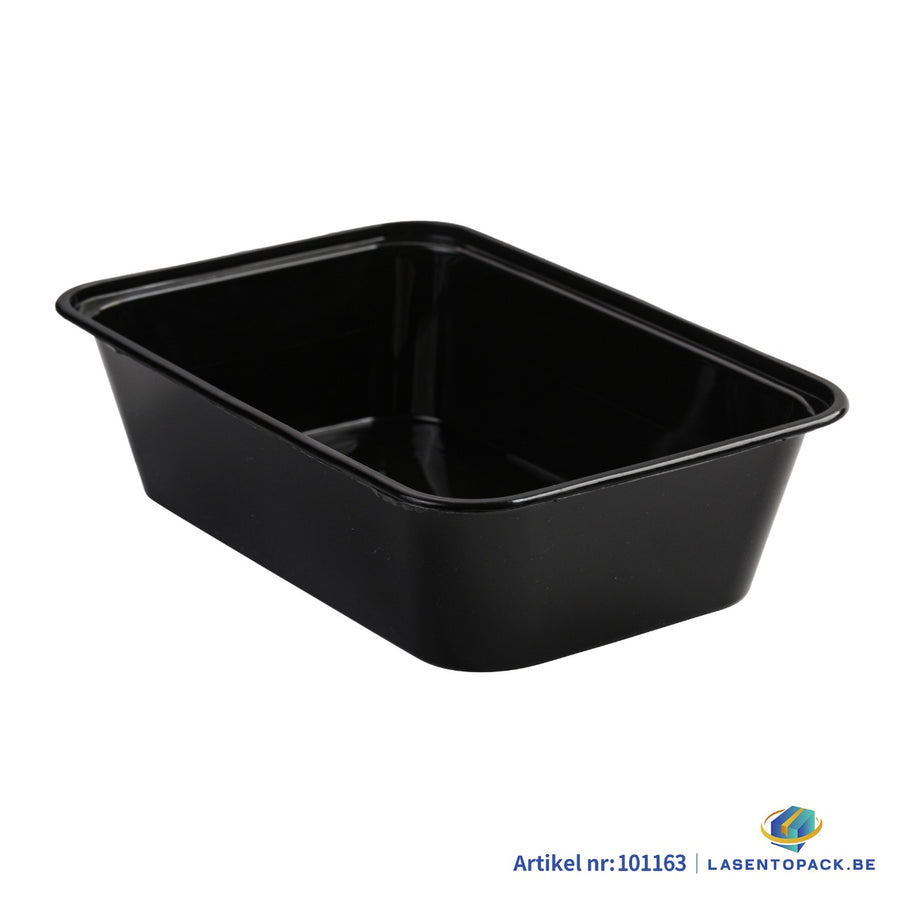 300x Maaltijdbak PP 650ml Zwart