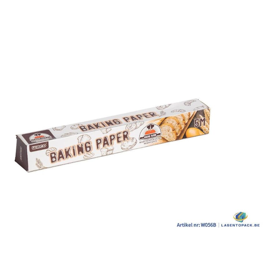 Bruin bakpapierrol 5 meter lang en 30 cm breed hittebestendig en vochtafstotend voor bakken en grillen