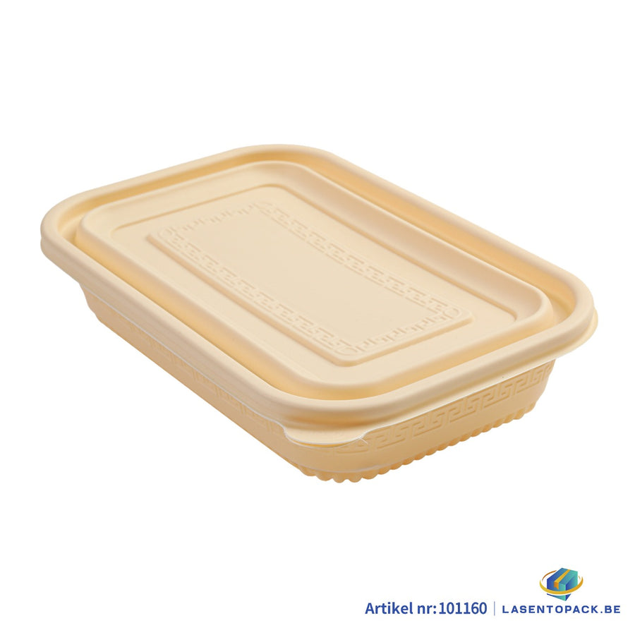 300x Maaltijdbak PP & Mais 500ml inclusief Deksel