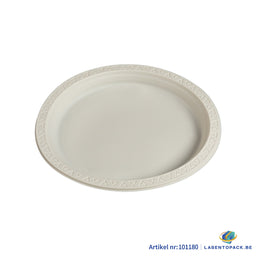 250x Herbruikbaar Bord Ø23 cm – PP &amp; Mais – 9 inch – 2,5 cm hoog