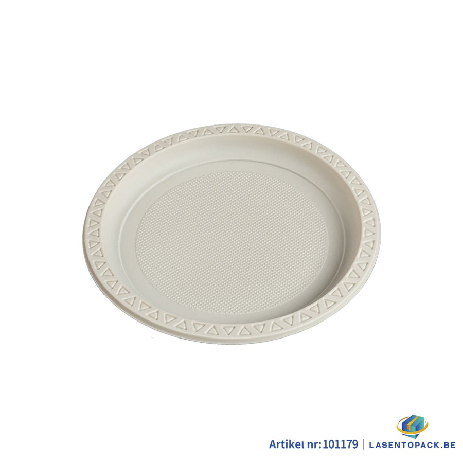 400x Herbruikbaar Bord Ø18 cm PP & Mais 7 inch 2 cm hoog