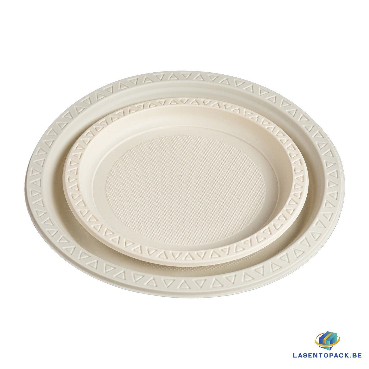 250x Herbruikbaar Bord Ø25,5 cm – PP &amp; Mais – 10 inch – 2,5 cm hoog