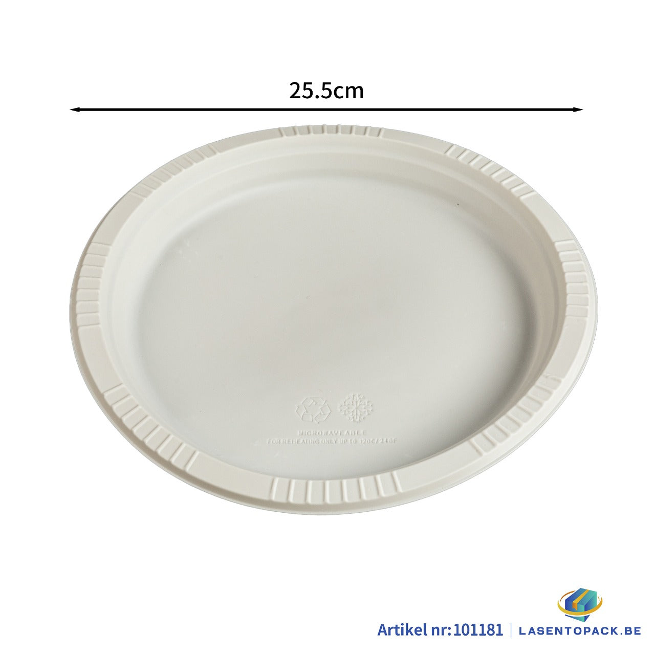 250x Herbruikbaar Bord Ø25,5 cm – PP &amp; Mais – 10 inch – 2,5 cm hoog