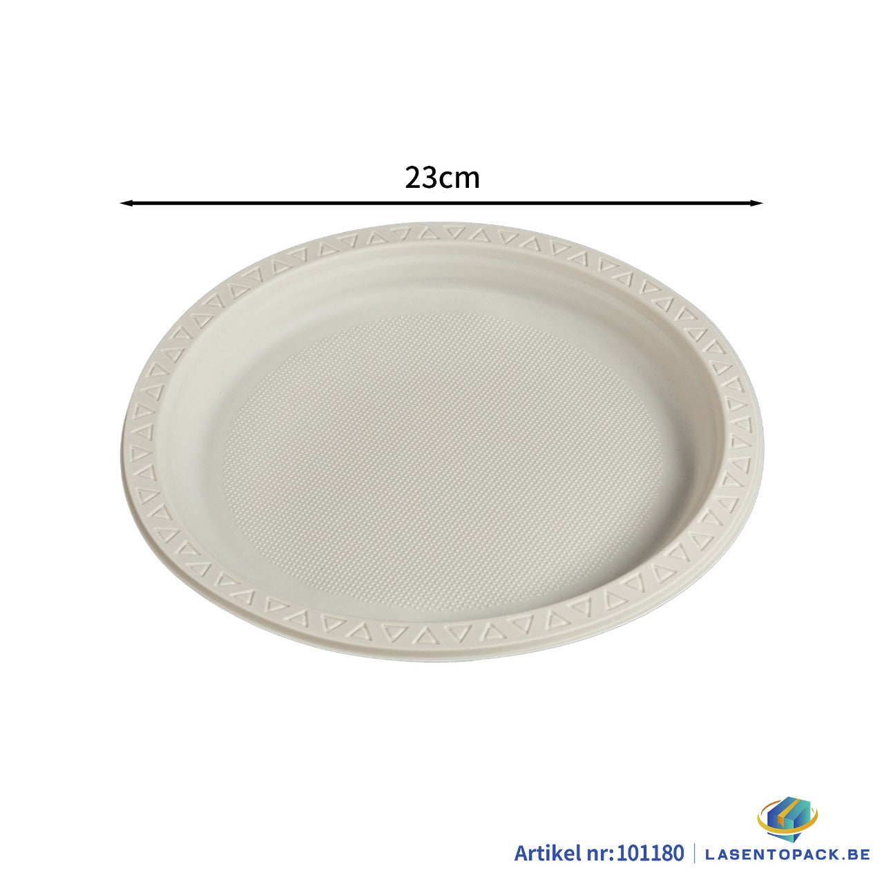 250x Herbruikbaar Bord Ø23 cm – PP &amp; Mais – 9 inch – 2,5 cm hoog