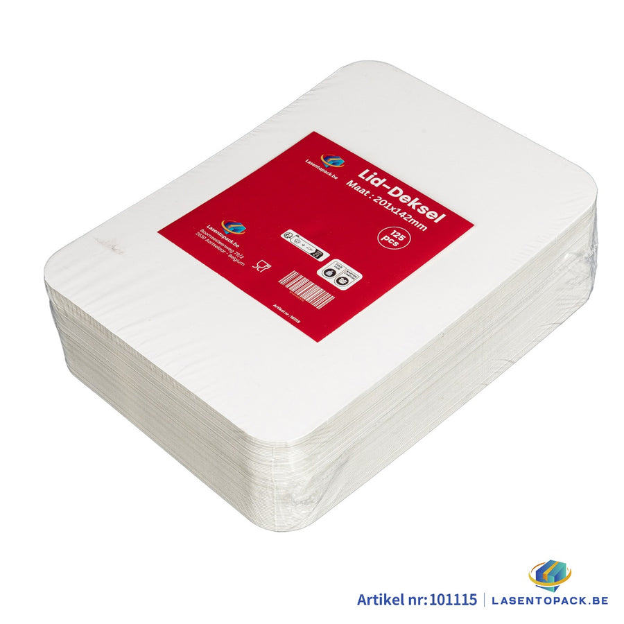 125x Deksel voor Aluminium Bak 750 ml – 201x142 mm