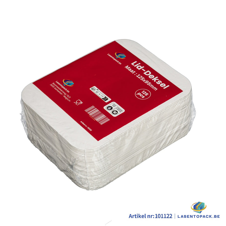 125x Deksel voor Aluminium Bak 300 ml – 125 x 95 mm