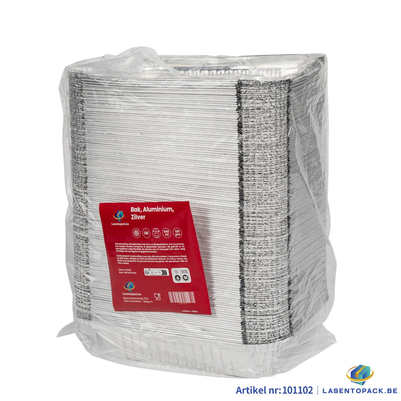 125x Aluminium bak 198x128x35mm 850ml