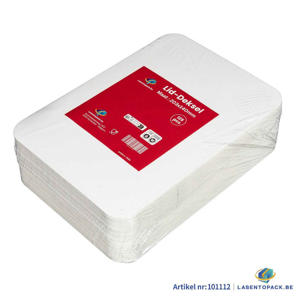 125x Deckel für Aluminiumbackblech 1000 ml – 203 x 140 mm