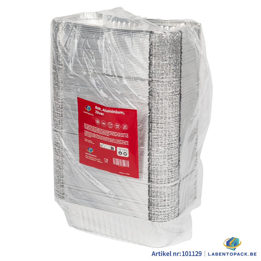 125x Aluminium Bak 650 ml – 182 x 93 x 47 mm