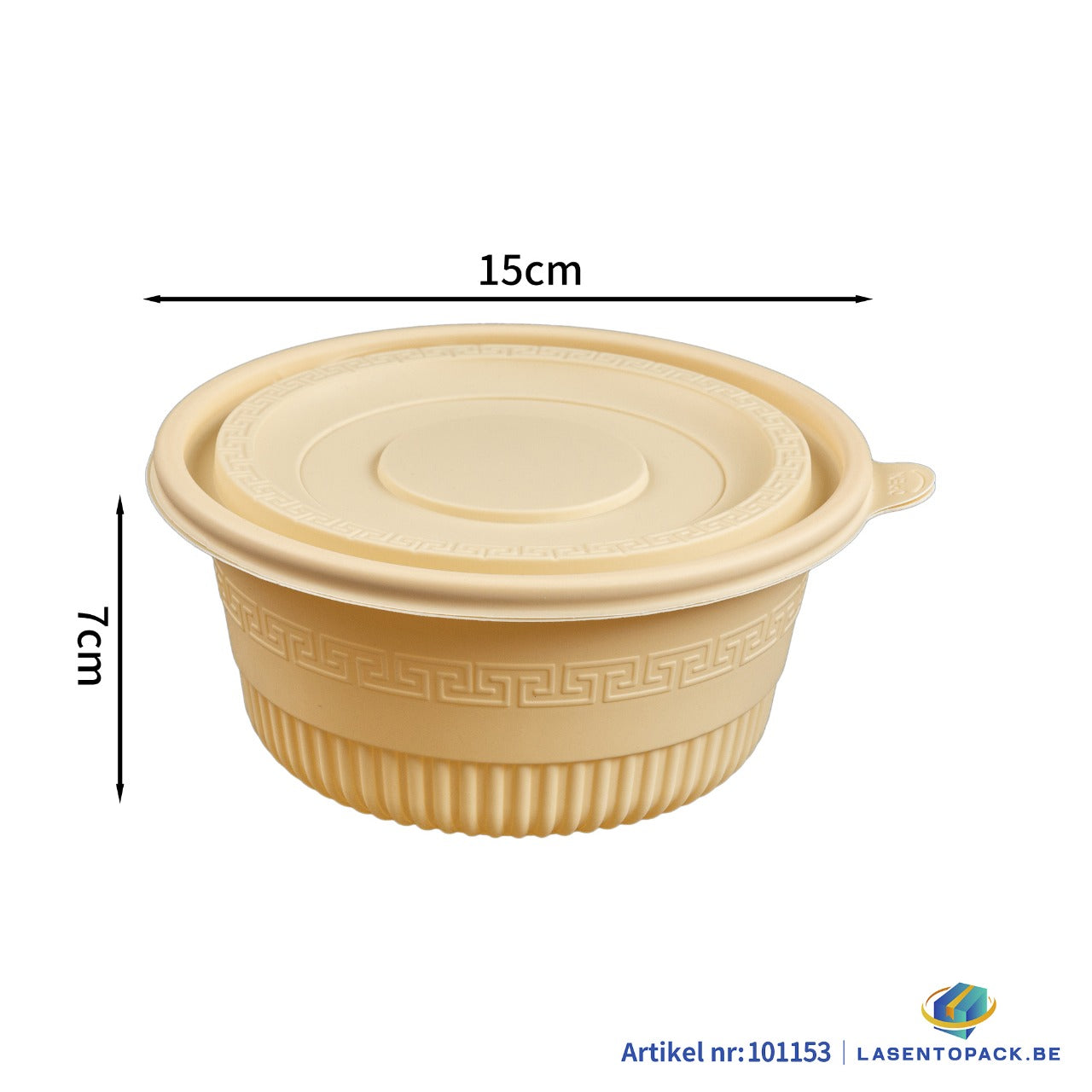 300x Maaltijdbowl 650ml met Deksel Ø 15 cm  Soep to go Gemaakt van PP & Maïs