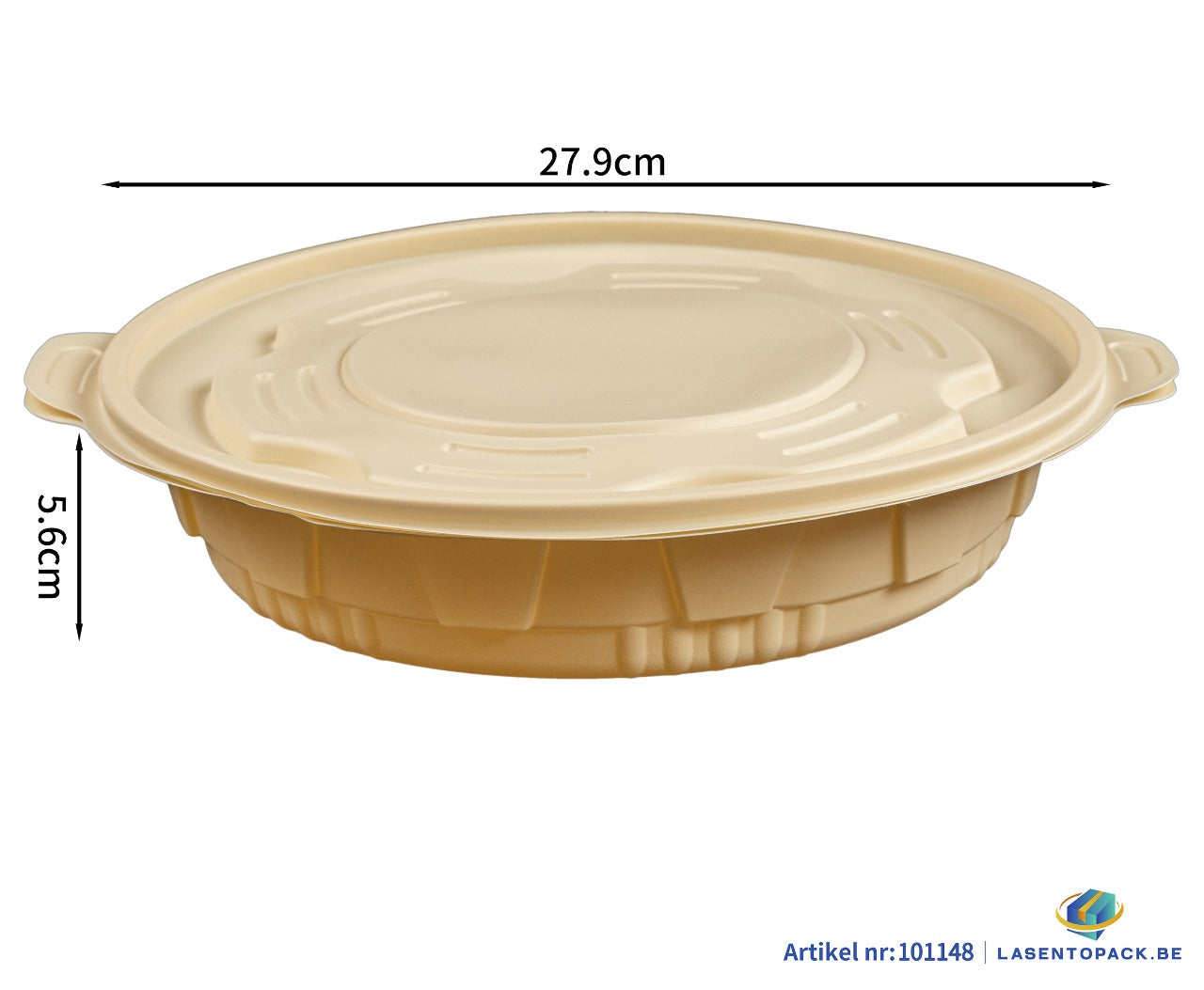 100x Maaltijdbowl 2000 ml met Deksel Ø 27,9 cm Gemaakt van PP & Maïs
