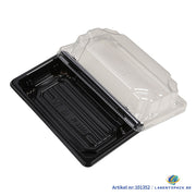 800x Sushi tray + deksel 140x80x22mm Zwart