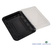 200x Sushi Tray + Deksel 300x224x35mm – Zwart