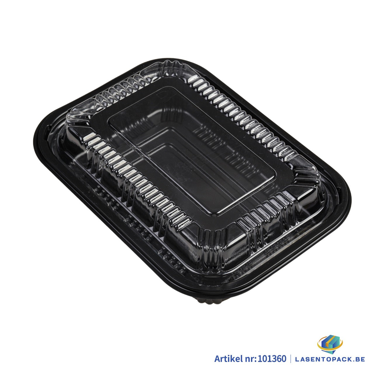 400x Sushi Tray + Deksel 185x133x34mm – Zwart